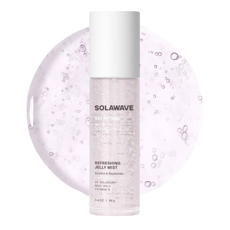 Solawave Refreshing Jelly Mist Toner with Gotu Kola Prebiotics Probiotics Hydrating Pro Vitamin B5 for All Skin Types 34 OZ